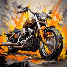 Laden Sie das Bild in den Galerie-Viewer, Edition Seidel Premium Wandbild Harley Davidson Style auf hochwertiger Leinwand (40x40 cm) gerahmt. Leinwandbild Kunstdruck Pop Art Bild stylish Wohnung Büro Loft Lounge Bar Galerie Lobby
