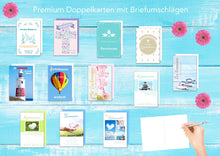 Laden Sie das Bild in den Galerie-Viewer, Edition Seidel Set 12 Premium Kommunionskarten mit Umschlag (Doppelkarten/Klappkarten mit Briefumschlag) Karte Postkarte Kommunion
