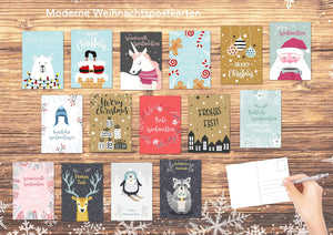 Edition Seidel Set Weihnachtspostkarten Weihnachten Karten Postkarten Weihnachtskarten