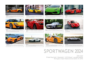 Edition Seidel Premium Kalender Sportwagen 2024 Format DIN A3 Wandkalender Autokalender Lebensmotto Lebensgefühl Hobby Auto Rennwagen Maschine