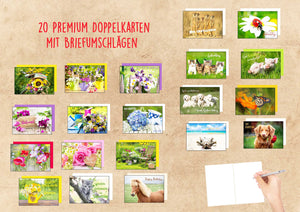 Edition Seidel Set 20 exklusive Premium Geburtstagskarten mit Umschlag. Glückwunschkarte Grusskarte zum Geburtstag. Geburtstagskarte Mann Frau Karten Billet Happy Birthday (SW02) (Set 2)