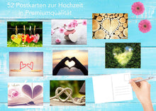 Laden Sie das Bild in den Galerie-Viewer, Edition Seidel Set 52 Premium Postkarten zur Hochzeit - Hochzeitsspiel: eine Postkarte jede Woche - Hochzeitsgeschenk - Liebe + Herzen – Dekoidee – Valentinstag - Gästebuch - Geburtstag - Danke
