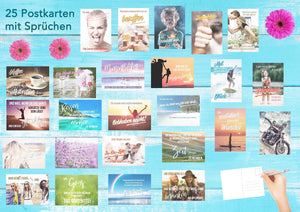 Edition Seidel Set 25 Postkarten mit Sprüchen - Karten mit Spruch - Geschenk - Geschenkidee - Sortiment - Dekoidee - Text - Verschicken und Schreiben, Freundschaft, Leben