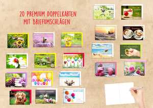 Edition Seidel Set 20 exklusive Premium Geburtstagskarten mit Umschlag. Glückwunschkarte Grusskarte zum Geburtstag. Geburtstagskarte Mann Frau Karten Billet Happy Birthday (SW02) (Set 1)